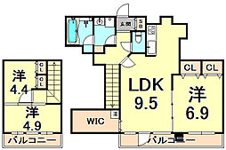 プライムレジデンス西宮 3LDKの間取図画像