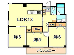 エトール4 3LDKの間取図画像