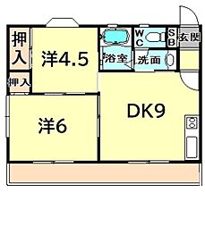 メゾン・ド・レグルス 2DKの間取図画像