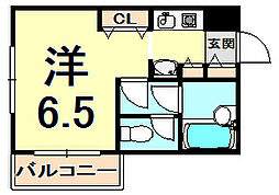 ステラハウス7 1Kの間取図画像