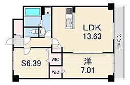 GROOVE上甲子園 2LDKの間取図画像