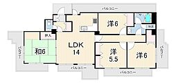 ロイヤルメゾン甲陽園2 4LDKの間取図画像