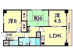 メゾン共栄 3LDKの間取図画像