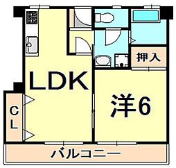 パラツィーナ二見 1LDKの間取図画像