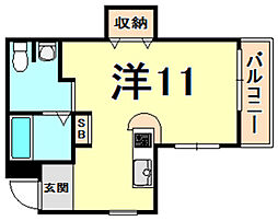 Reprise西宮北口 ワンルームの間取図画像