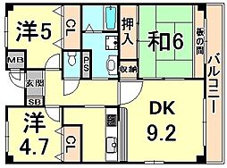 アーバン幸大 3LDKの間取図画像