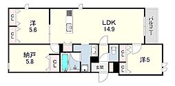 Vivre3苦楽園 3LDKの間取図画像