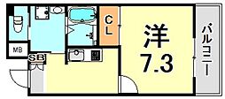 StellarHouse鳴尾 1Kの間取図画像