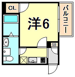 Machis-coco甲子園 1Kの間取図画像