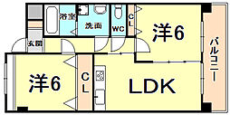 グランドレジデンス西宮 2LDKの間取図画像