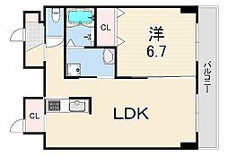 デルファーレ西宮 1LDKの間取図画像