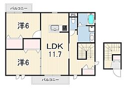 VIENTO1 2LDKの間取図画像