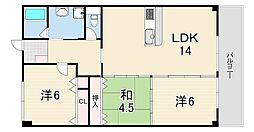 レジェンダリー小松 3LDKの間取図画像