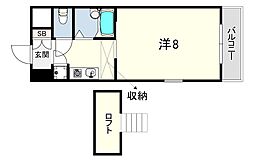 サン・クレスト西宮 1Kの間取図画像