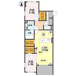 TN-STORIA昭和園 2LDKの間取図画像