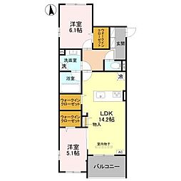 TN-STORIA昭和園 2LDKの間取図画像