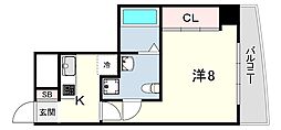 セレニテ甲子園 1Kの間取図画像