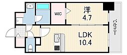 サンセール西宮 1LDKの間取図画像