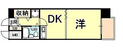 グラン・ピア上甲子園 1DKの間取図画像