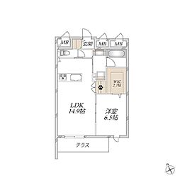 WING TOWA MAISON 1LDKの間取図画像