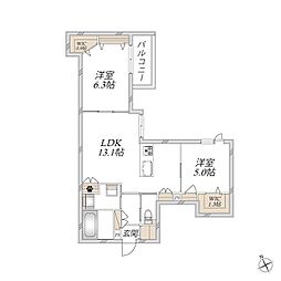 WING TOWA MAISON 2LDKの間取図画像