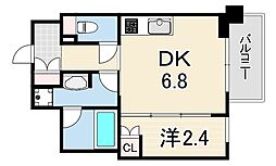 ジオエント阪神西宮 1DKの間取図画像