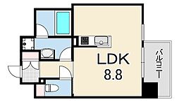 ジオエント阪神西宮 ワンルームの間取図画像
