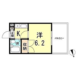 ジョイ甲子園 1Kの間取図画像