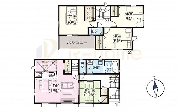 4LDK＋WIC＋パントリー、土地面積147.30m2、建物面積99.78m2