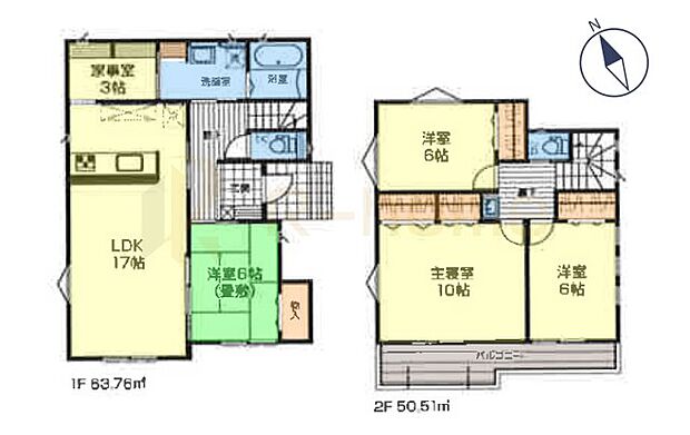 4LDK＋家事室、土地面積203.05m2、建物面積114.27m2