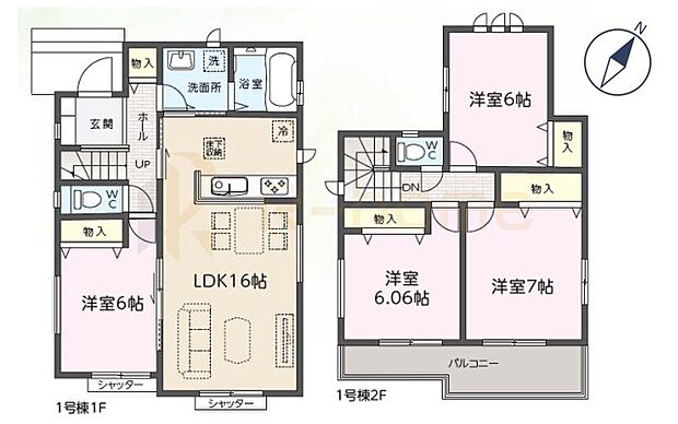 4LDK＋全居室収納、土地面積154.79m2、建物面積96.88m2