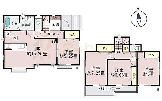 4LDK＋全居室収納、土地面積159.98m2、建物面積95.22m2