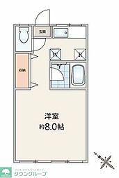 日暮里舎人ライナー 谷在家駅 徒歩25分の賃貸マンション 3階ワンルームの間取り