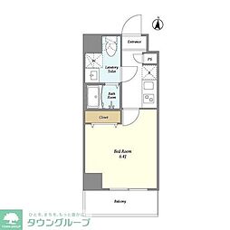 JR京浜東北・根岸線 蕨駅 徒歩3分の賃貸マンション 3階1Kの間取り