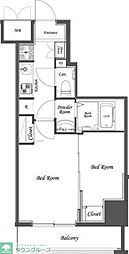 都営三田線 本蓮沼駅 徒歩3分の賃貸マンション 9階2Kの間取り
