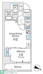 都営三田線 板橋本町駅 徒歩6分の賃貸マンション 5階1LDKの間取り