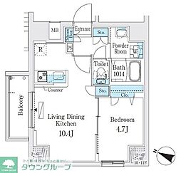 都営三田線 板橋本町駅 徒歩6分の賃貸マンション 9階1LDKの間取り