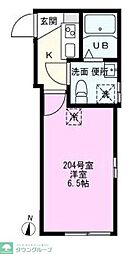 JR京浜東北・根岸線 蕨駅 徒歩9分の賃貸アパート 2階1Kの間取り