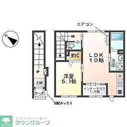 JR埼京線 南与野駅 徒歩32分の賃貸アパート 2階1LDKの間取り