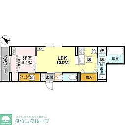 JR埼京線 武蔵浦和駅 徒歩15分の賃貸アパート 1階1LDKの間取り