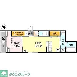 JR埼京線 武蔵浦和駅 徒歩15分の賃貸アパート 3階1LDKの間取り