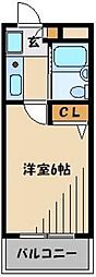 JR埼京線 南与野駅 バス8分 下大久保下車 徒歩5分の賃貸マンション 2階1Kの間取り