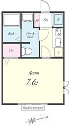 JR京浜東北・根岸線 川口駅 徒歩8分の賃貸アパート 2階1Kの間取り