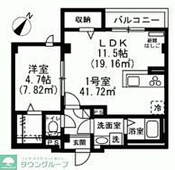 埼玉高速鉄道 浦和美園駅 徒歩2分の賃貸マンション 2階1LDKの間取り