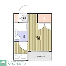 JR京浜東北・根岸線 赤羽駅 徒歩8分の賃貸マンション 2階ワンルームの間取り