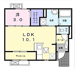 埼玉高速鉄道 川口元郷駅 徒歩24分の賃貸アパート 1階1LDKの間取り