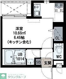JR埼京線 戸田公園駅 徒歩13分の賃貸アパート 2階ワンルームの間取り