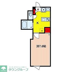 JR京浜東北・根岸線 西川口駅 徒歩7分の賃貸マンション 2階1Kの間取り