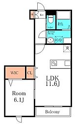 アーバンテラス戸田 1LDKの間取図画像