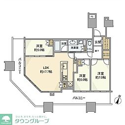 サウスゲートタワー川口 3LDKの間取図画像